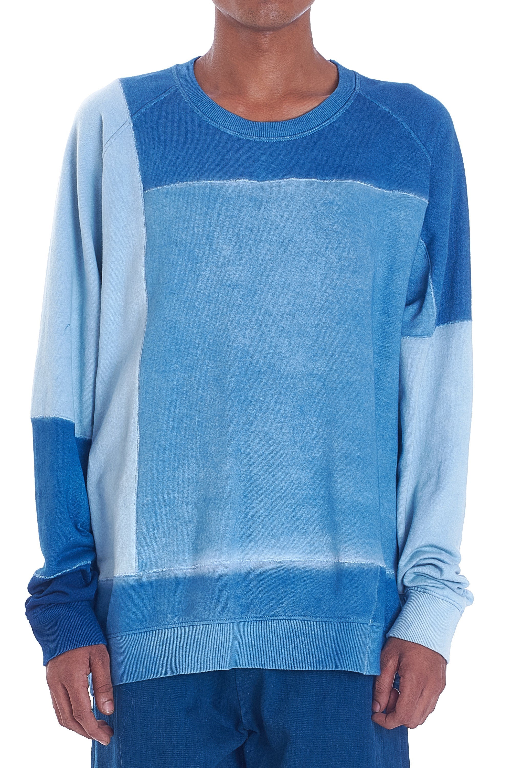 PATCHWORK ORGANIC COTTON SWEATSHIRT