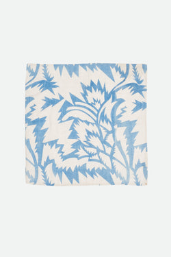 Light Indigo Cotton Screen Printed Pocket Square