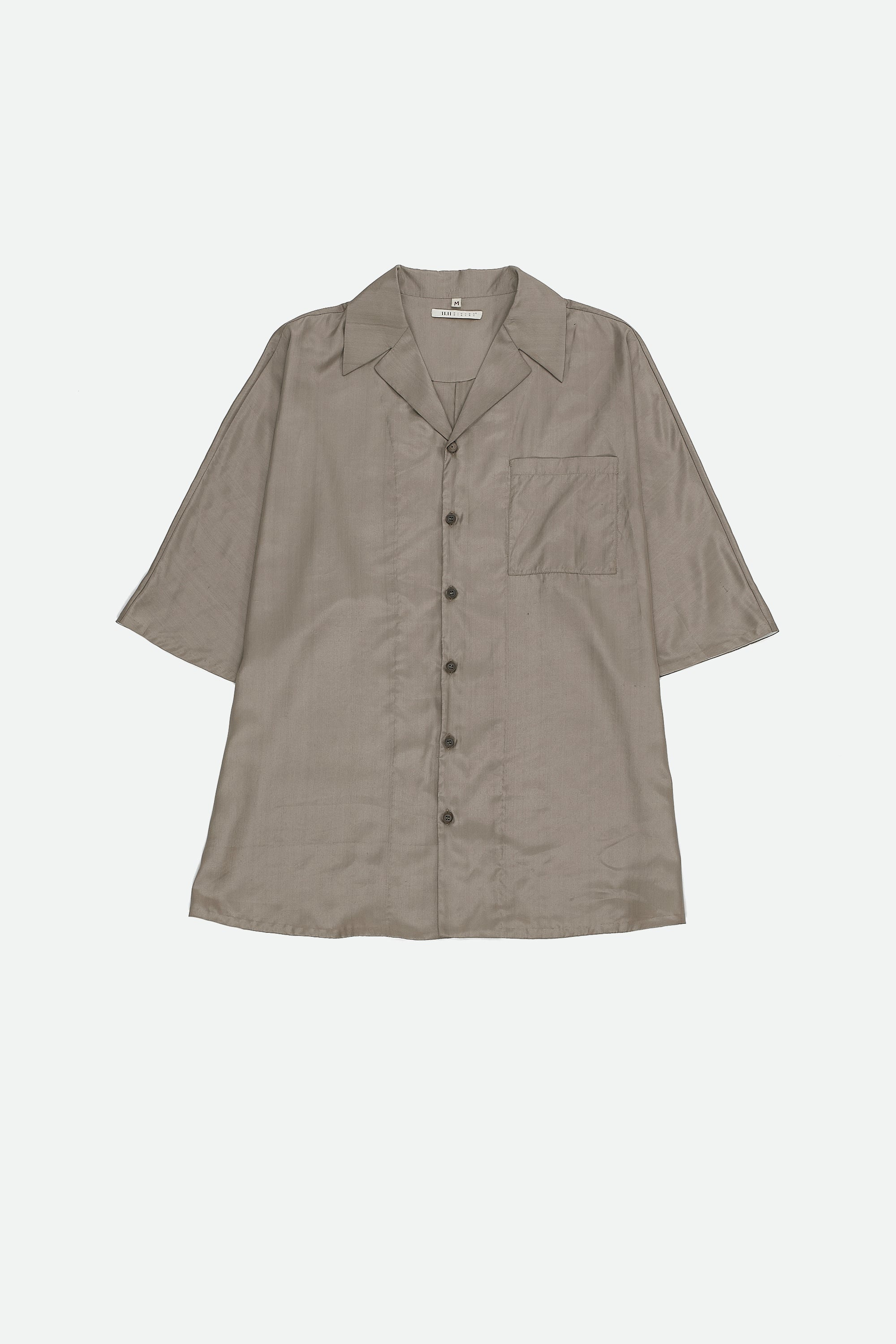 SMOKE SILK NOTCH COLLAR SILK SHIRT
