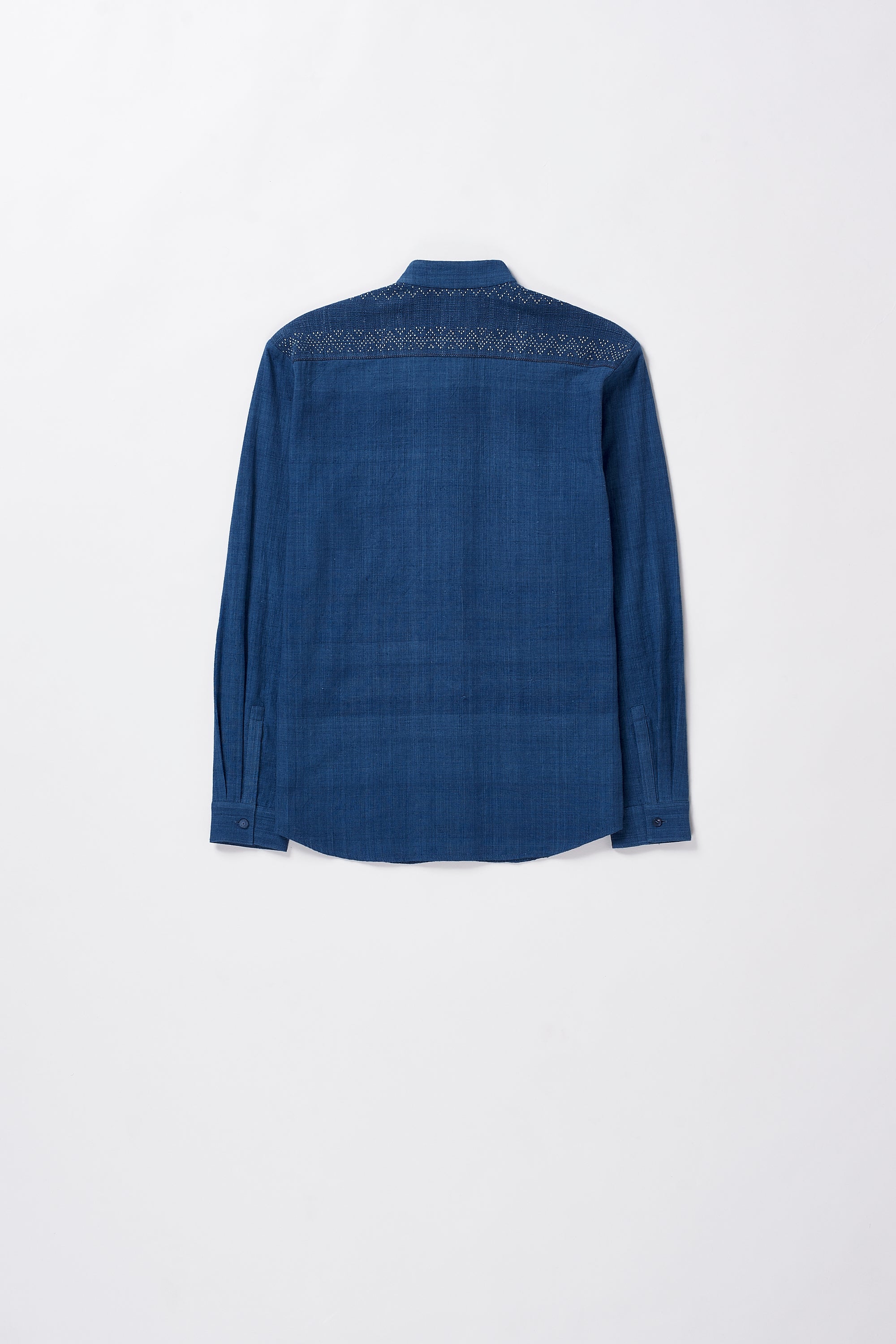 CONCEALED PLACKET MEDIUM INDIGO SHIRT