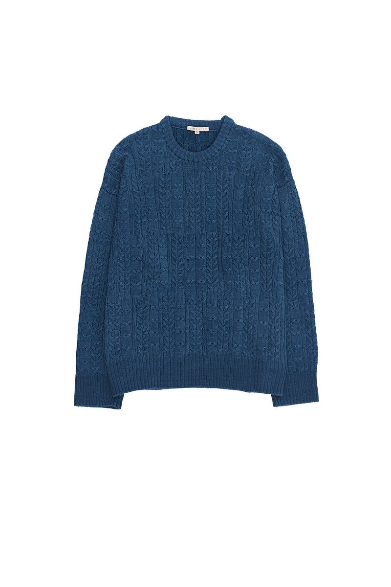 Indigo Melange Crewneck Sweater
