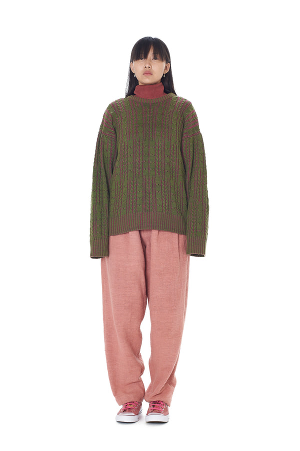 Olive Green Merino Wool Sweater