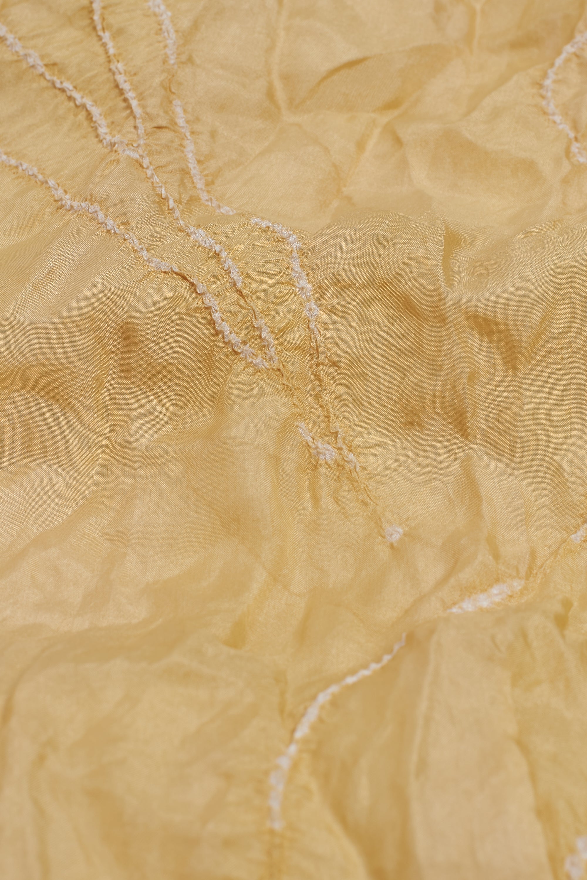 OCHRE YELLOW SILK WITH BANDHANI SCARF