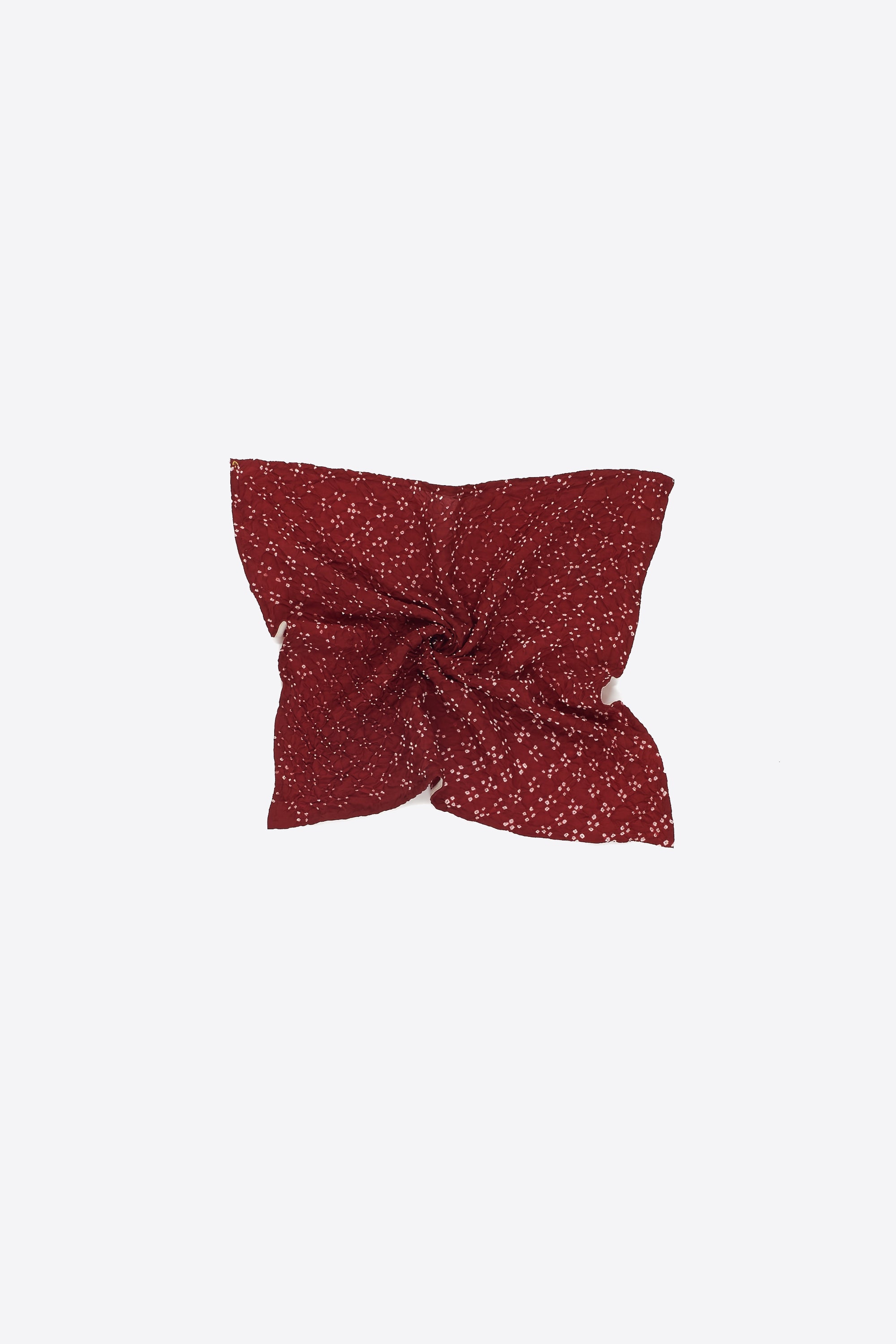 CRIMSON PINK ALL OVER MOTIF BANDHANI SQUARE SCARF