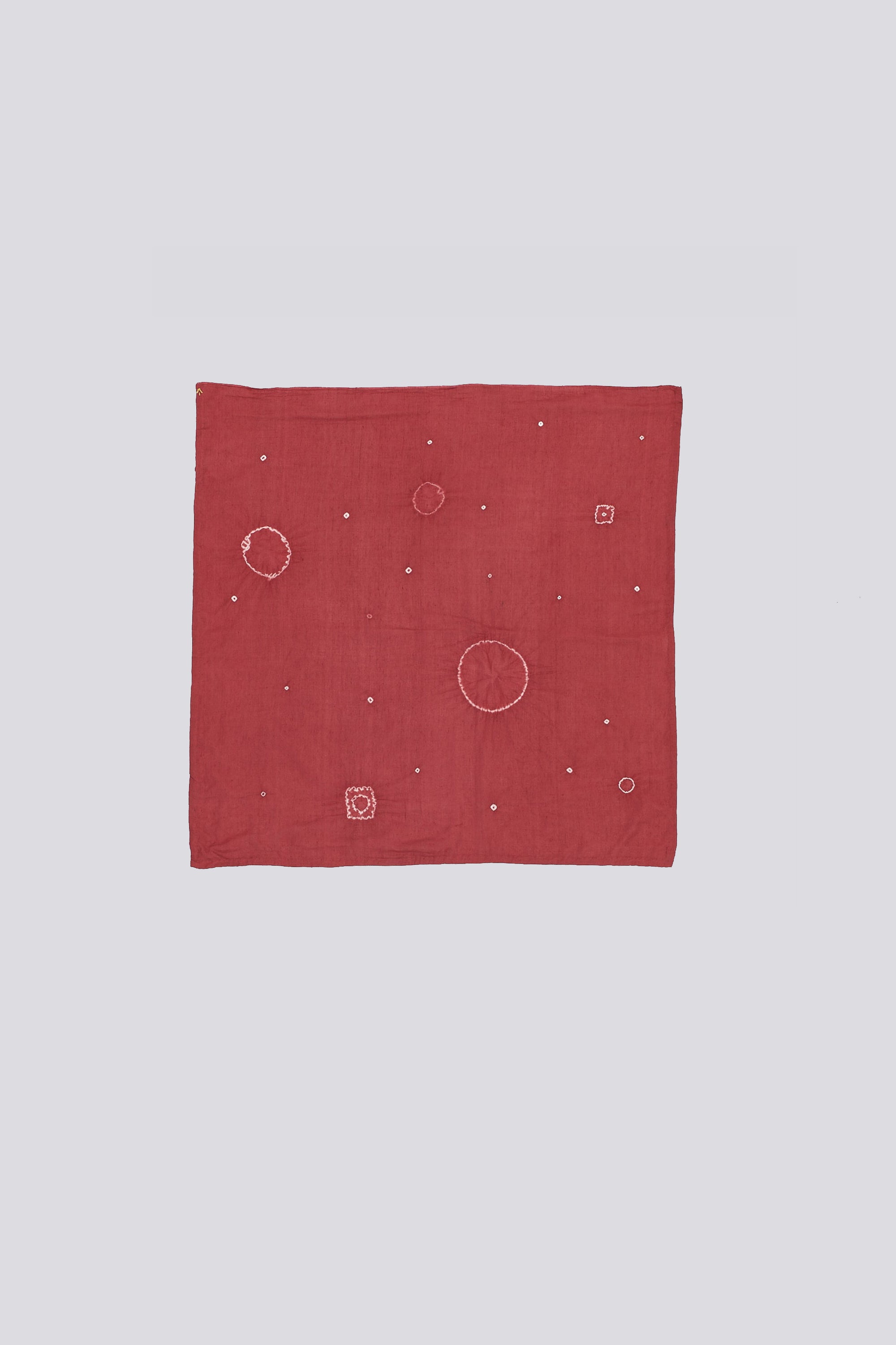 Crimson Pink Cotton Square Silk Scarf Crafted with Shibori