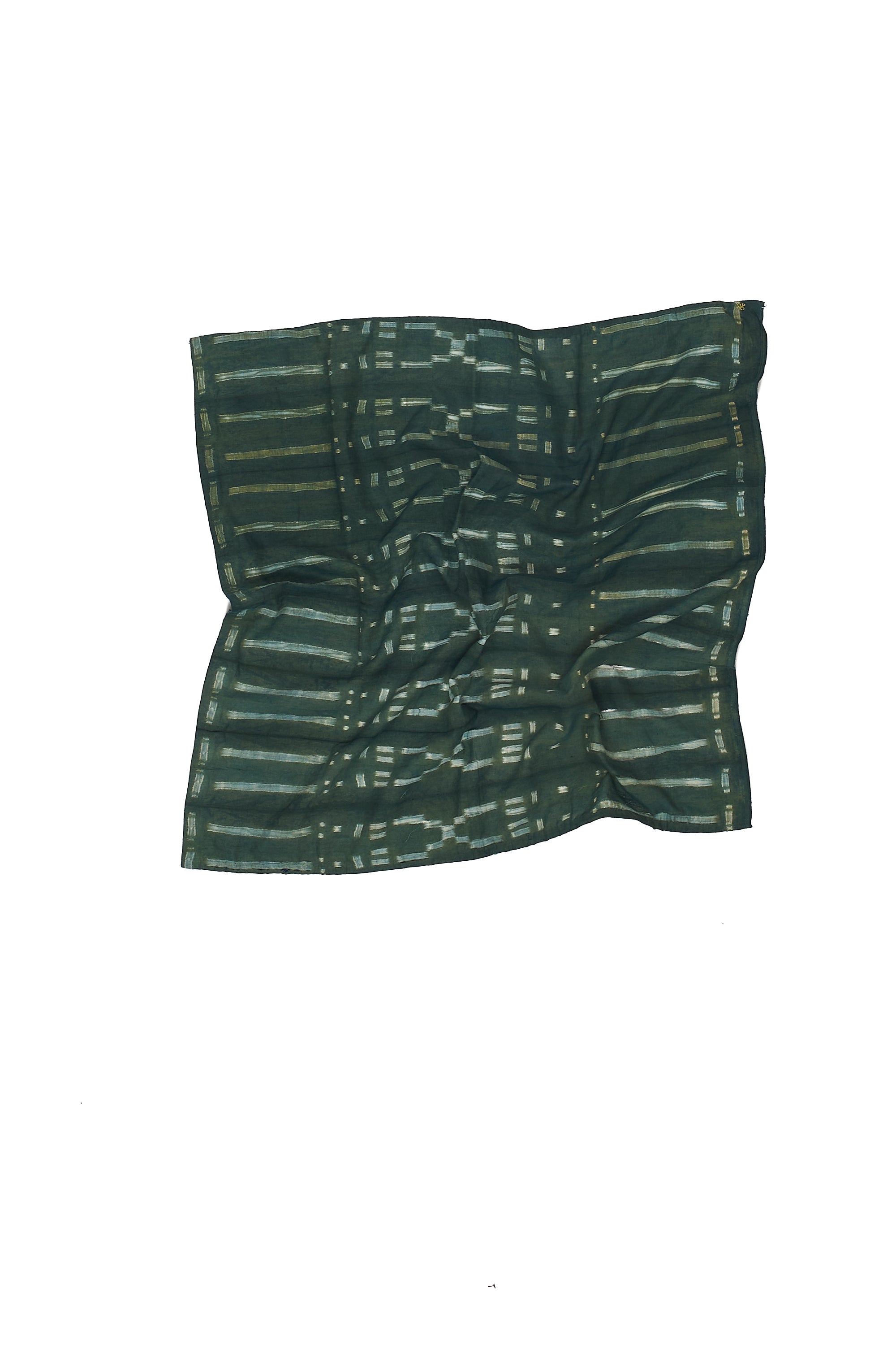 BOTTLE GREEN SOFT SILK SHIBORI SCARF