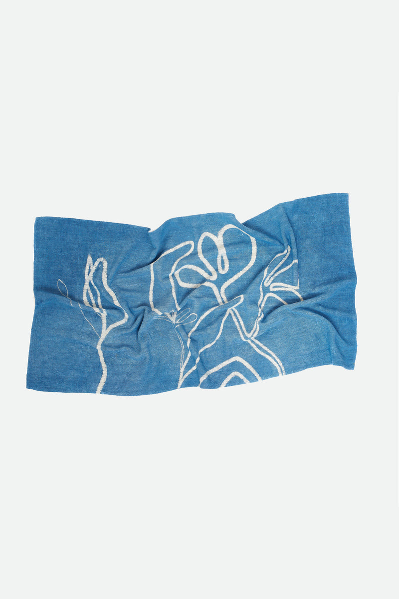 Indigo Handpainted Towel