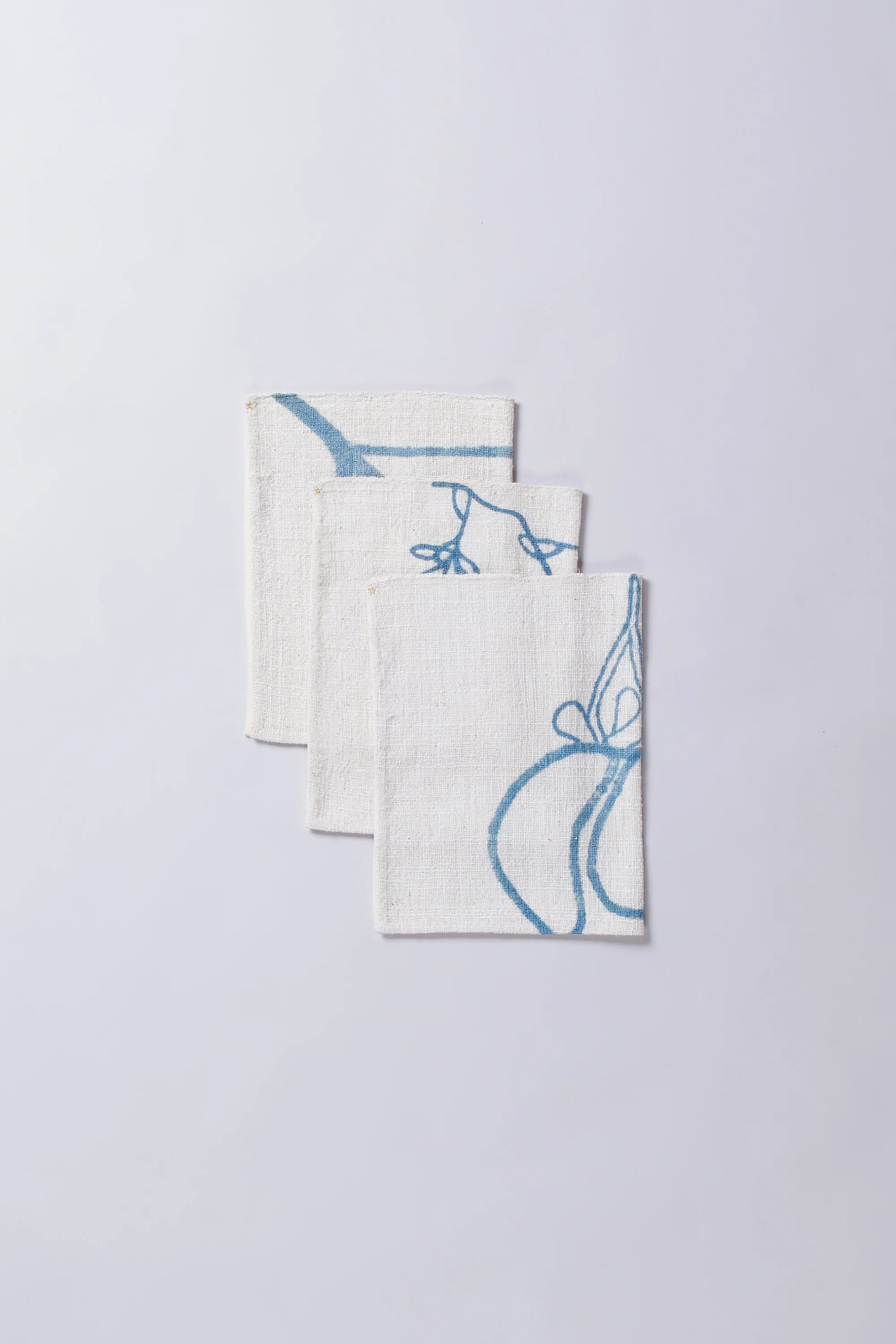 Indigo Towel with Hand Painted