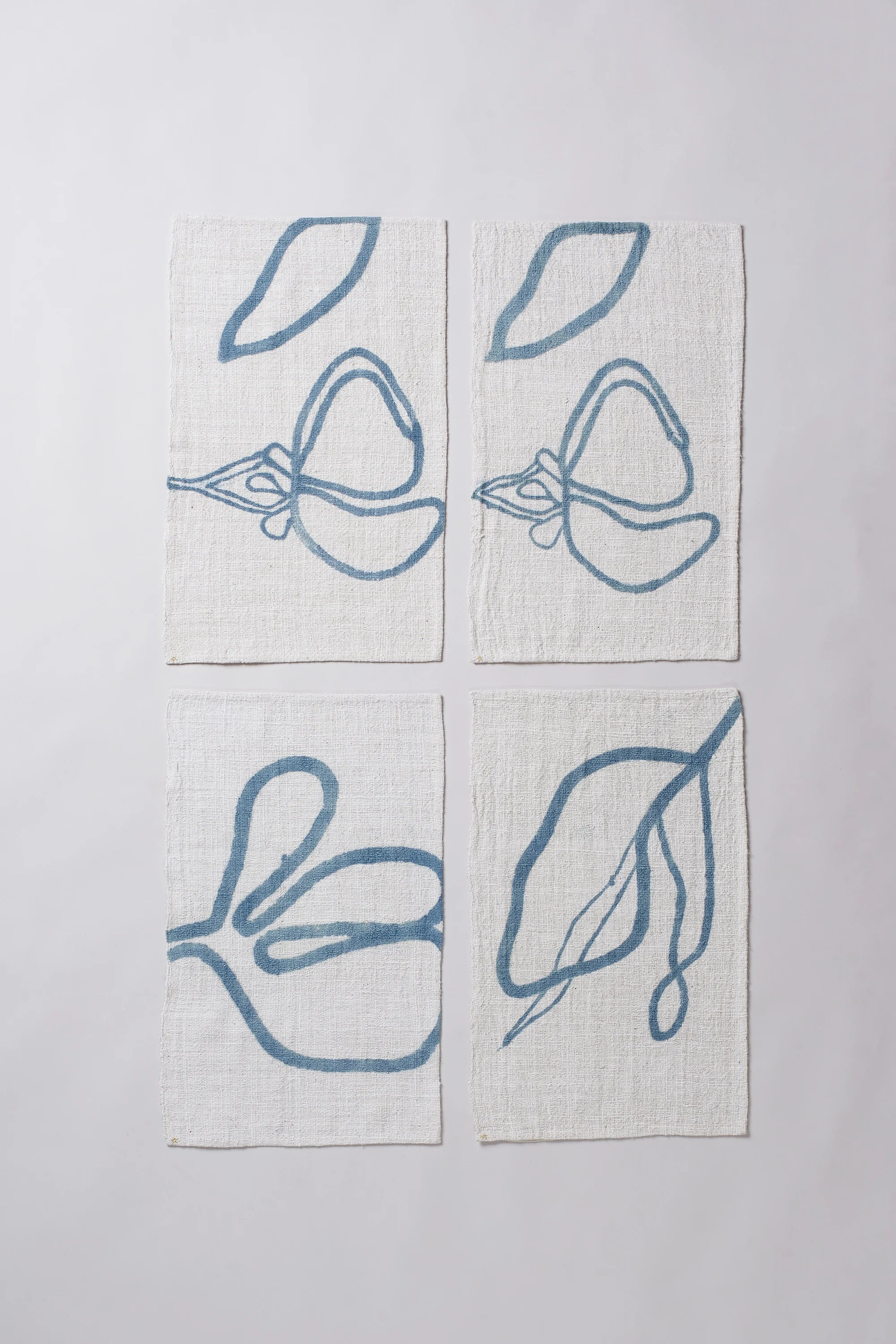 Hand Painted Towel in Indigo