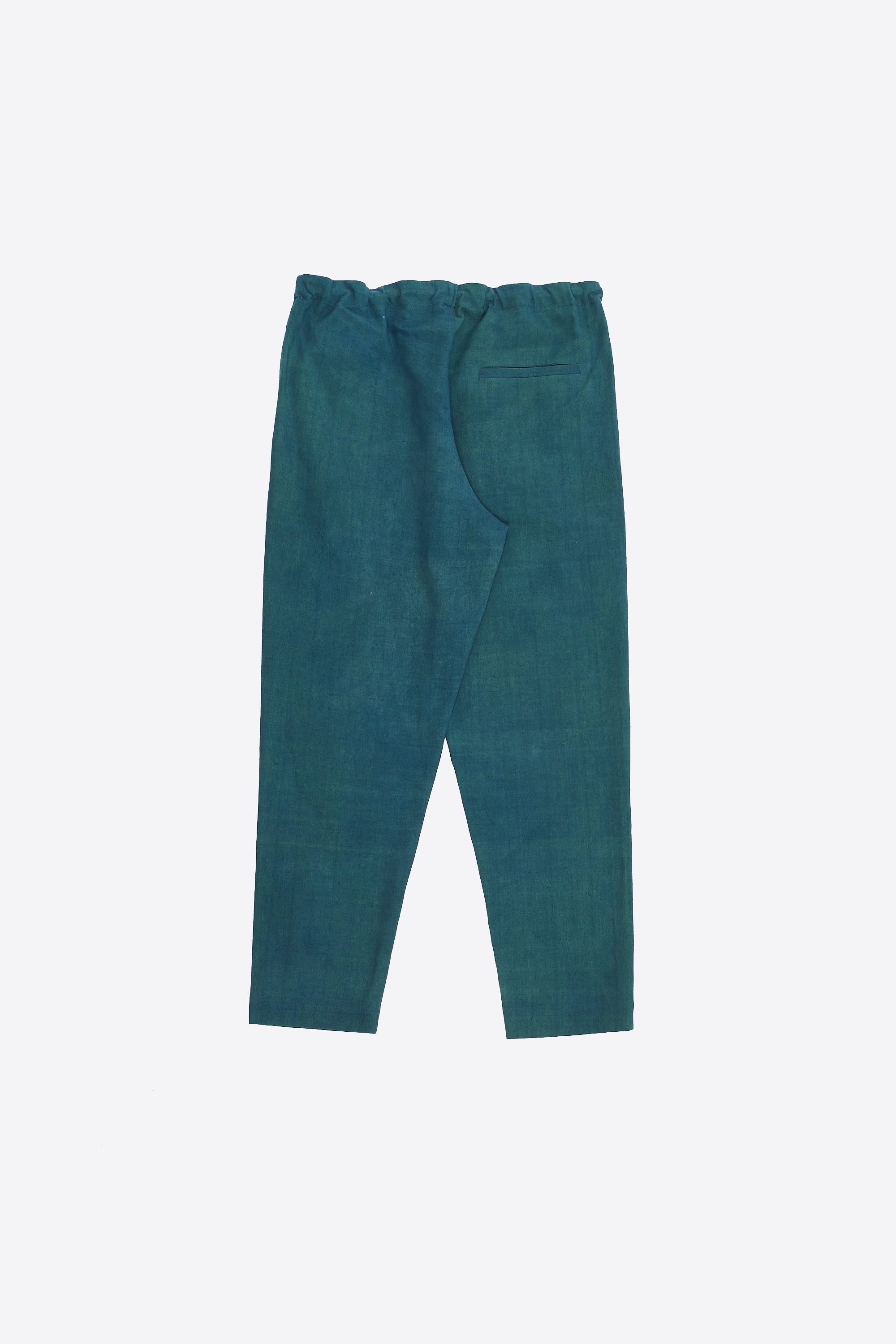 BOTTLE GREEN COTTON STRING PANTS