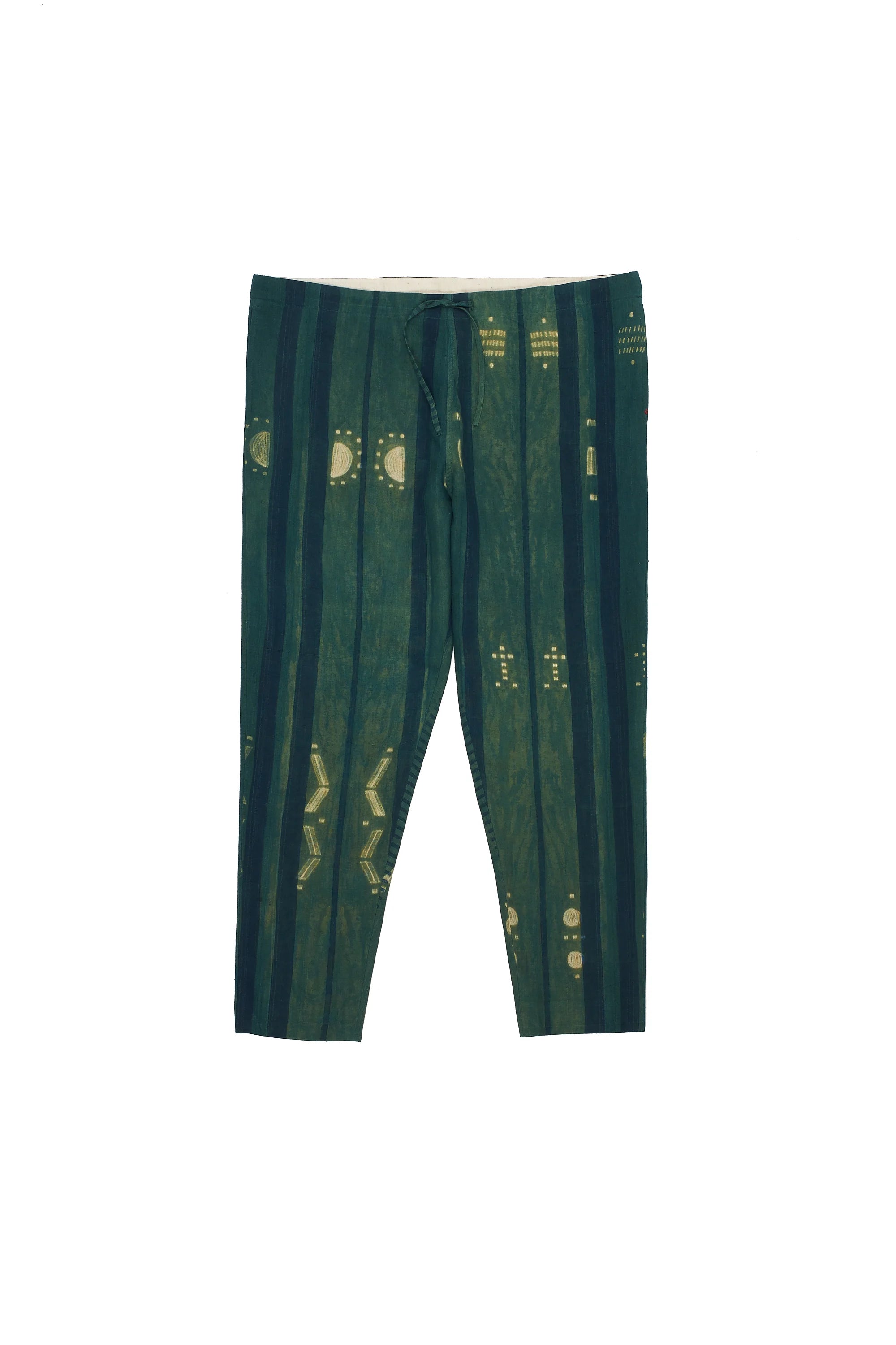 String Pants with Shibori Block Printed