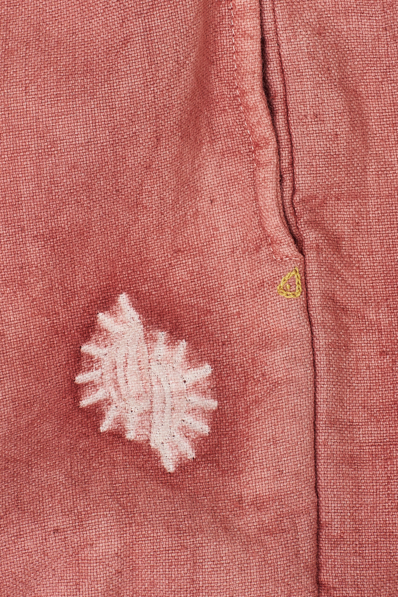 CHALK PINK SHIBORI FINE COTTON DRAWSTRING PANTS
