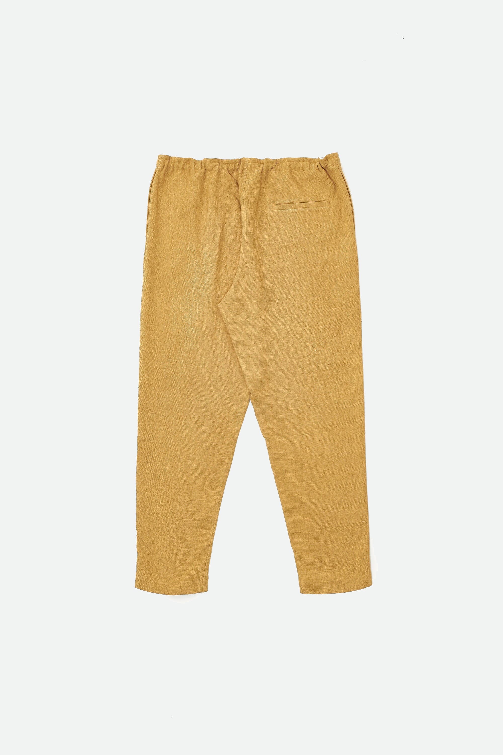 MUSTARD YELLOW DRAWSTRING PANTS IN COTTON