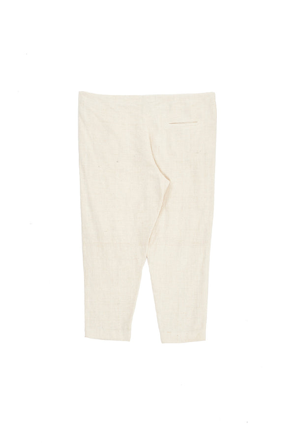 Undyed Organic Cotton Drawstring Tapered Pants