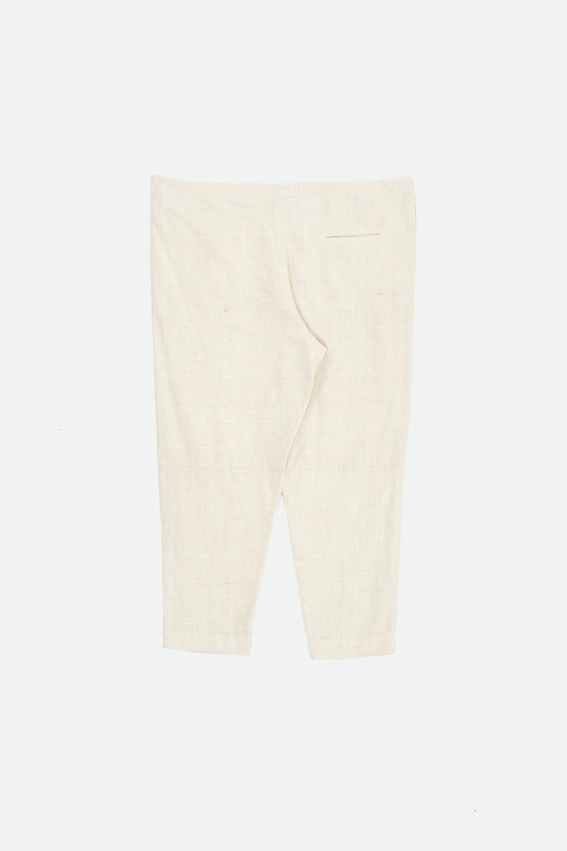 UNDYED ORGANIC COTTON DRAWSTRING TAPERED PANTS