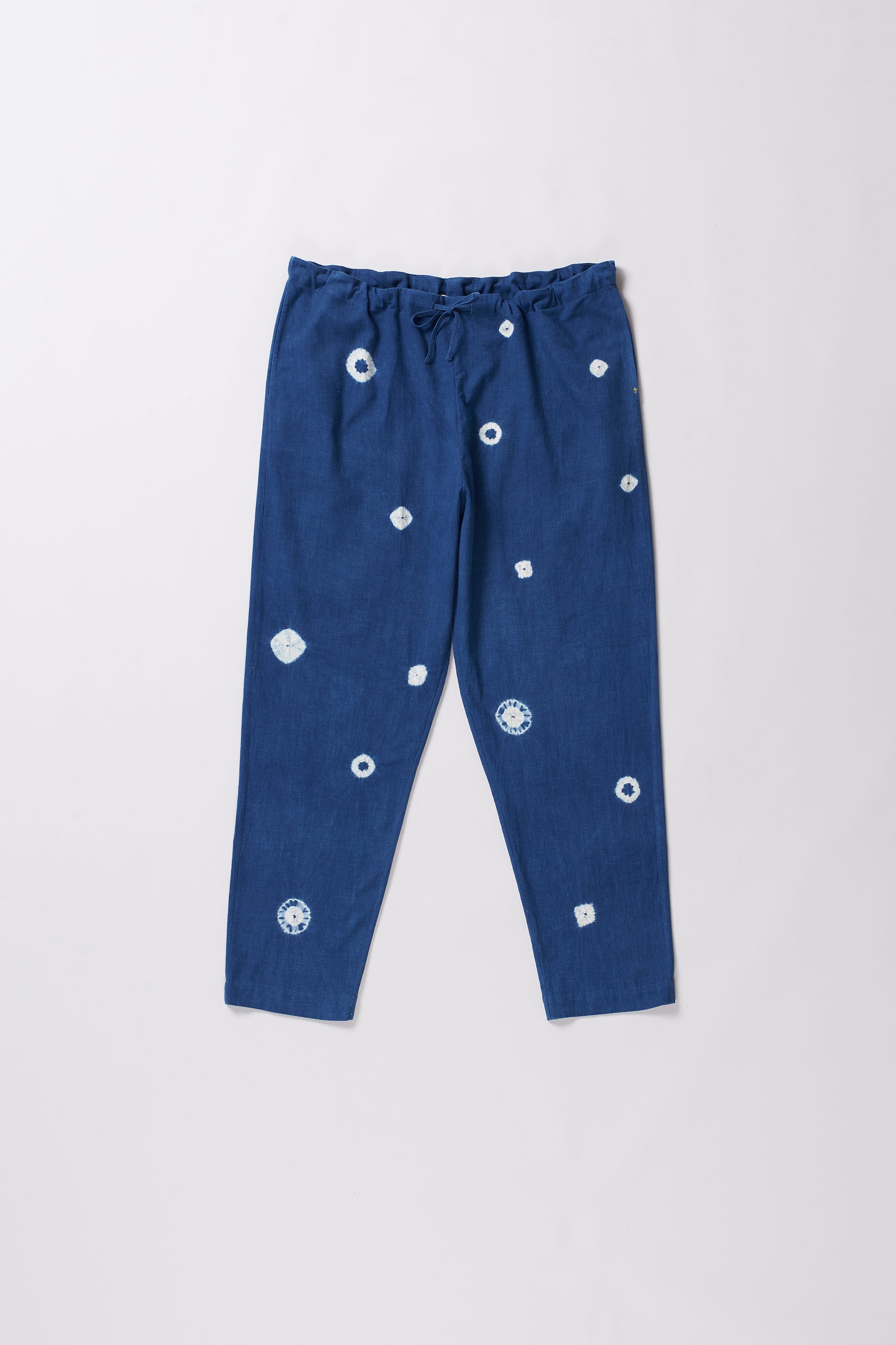 MEDIUM INDIGO DYED SHIBORI COTTON PANTS