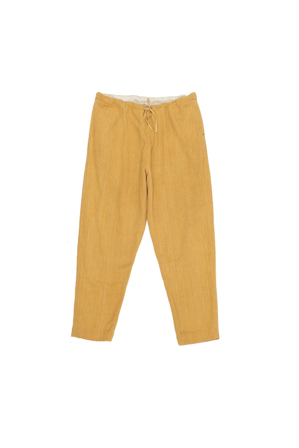Mango Yellow Organic Cotton Drawstring Tapered Pants