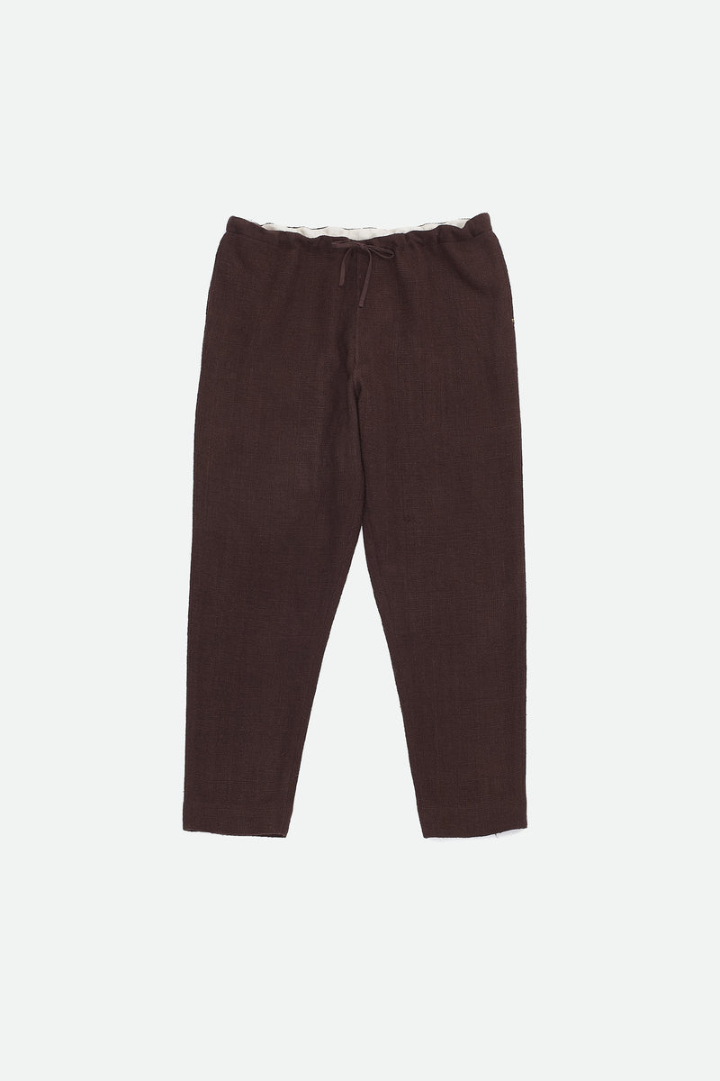 BURNT UMBER HANDSPUN STRING UNISEX PANT