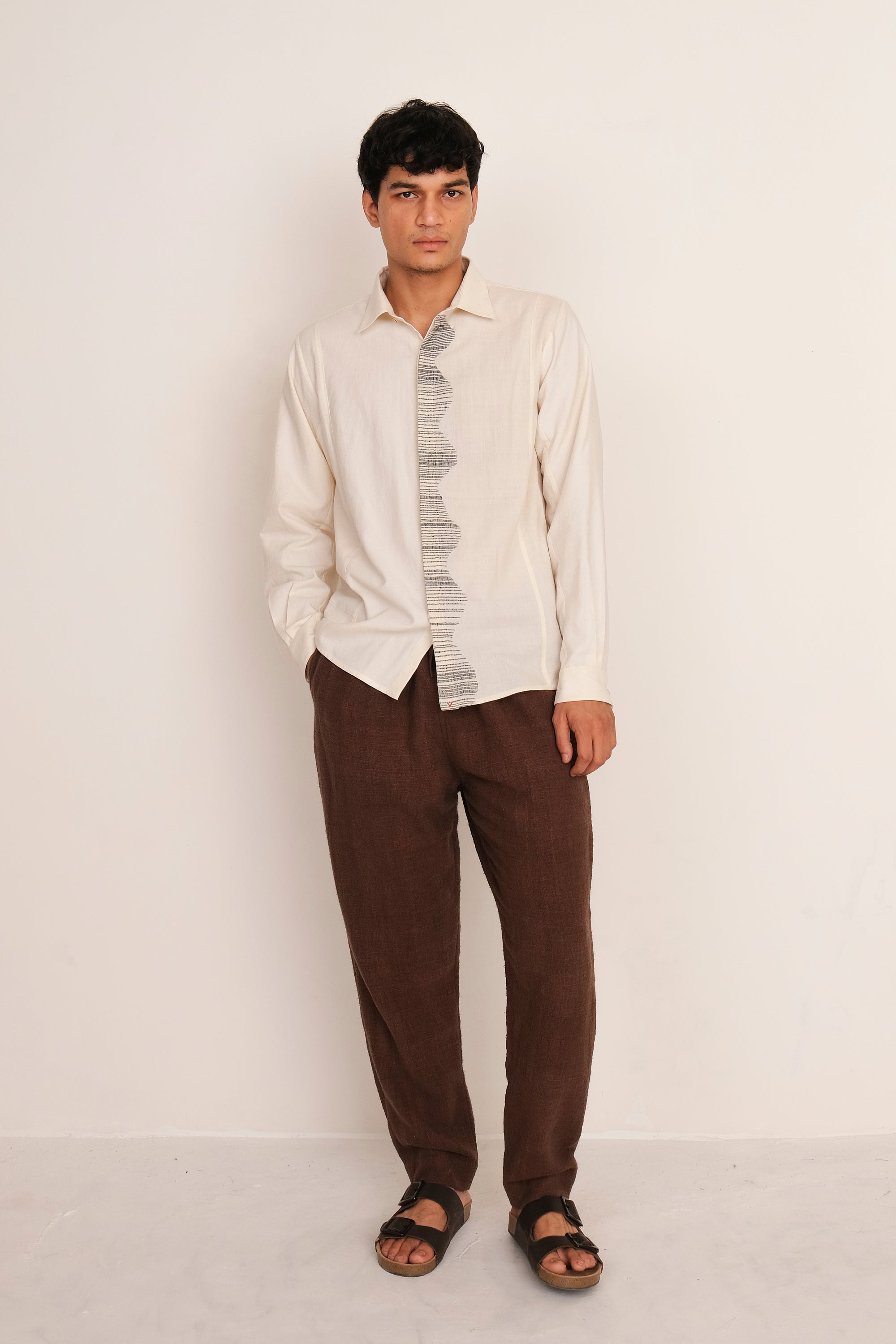 BURNT UMBER HANDSPUN STRING UNISEX PANT