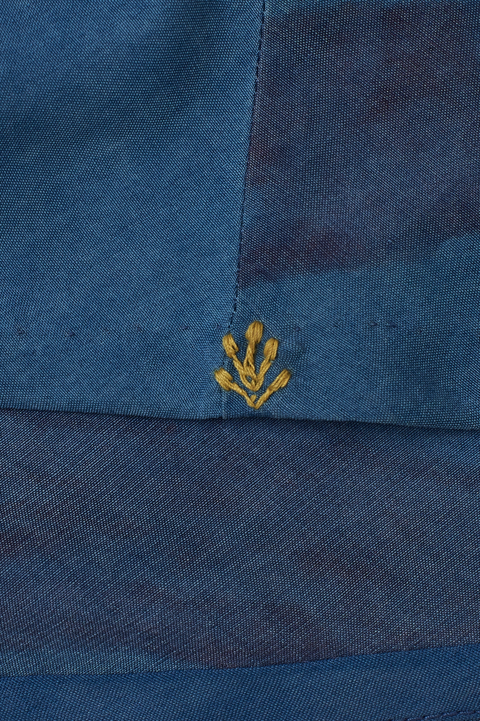 MEDIUM INDIGO COTTON SILK WOMEN DRESS