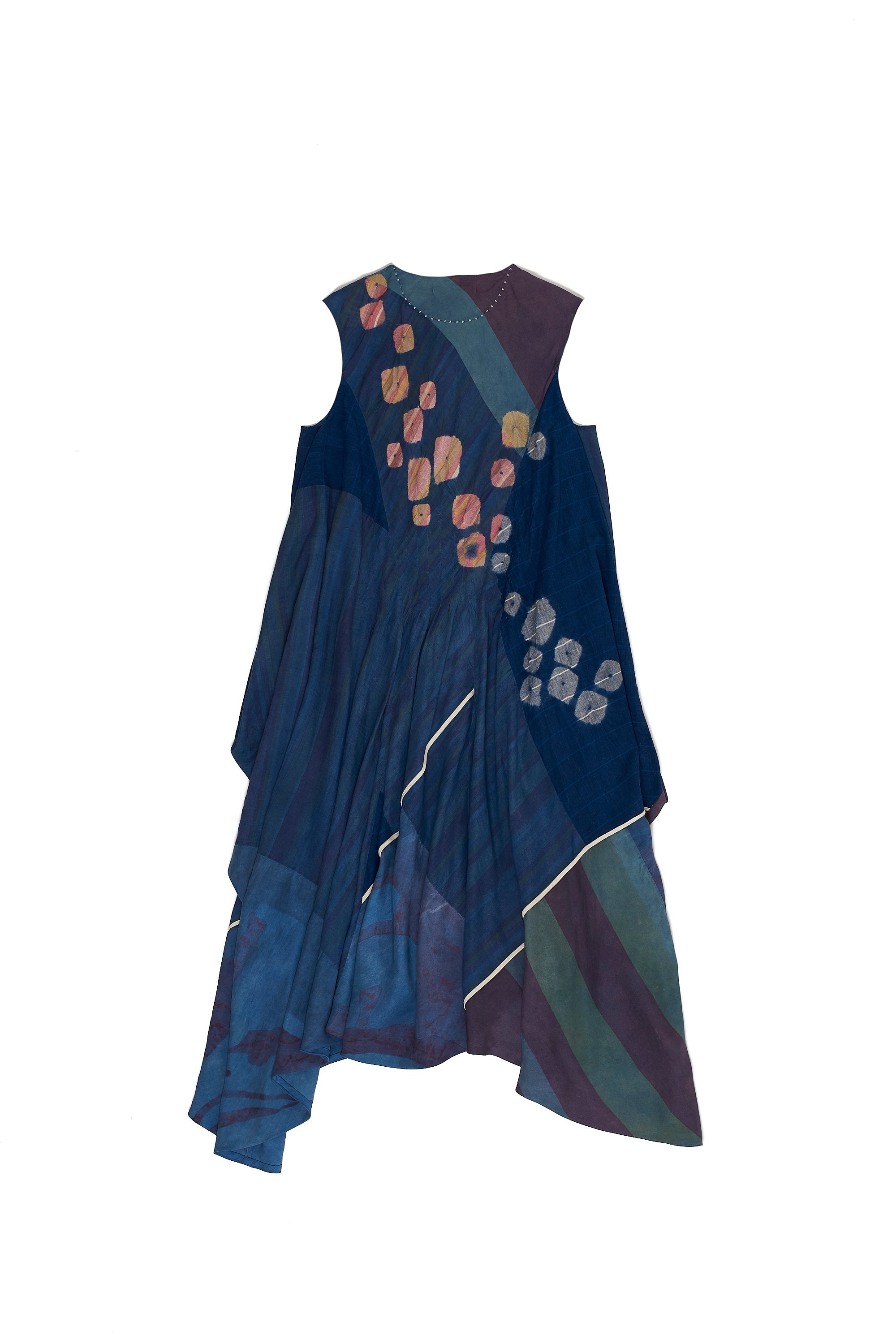 MEDIUM INDIGO COTTON SILK WOMEN DRESS