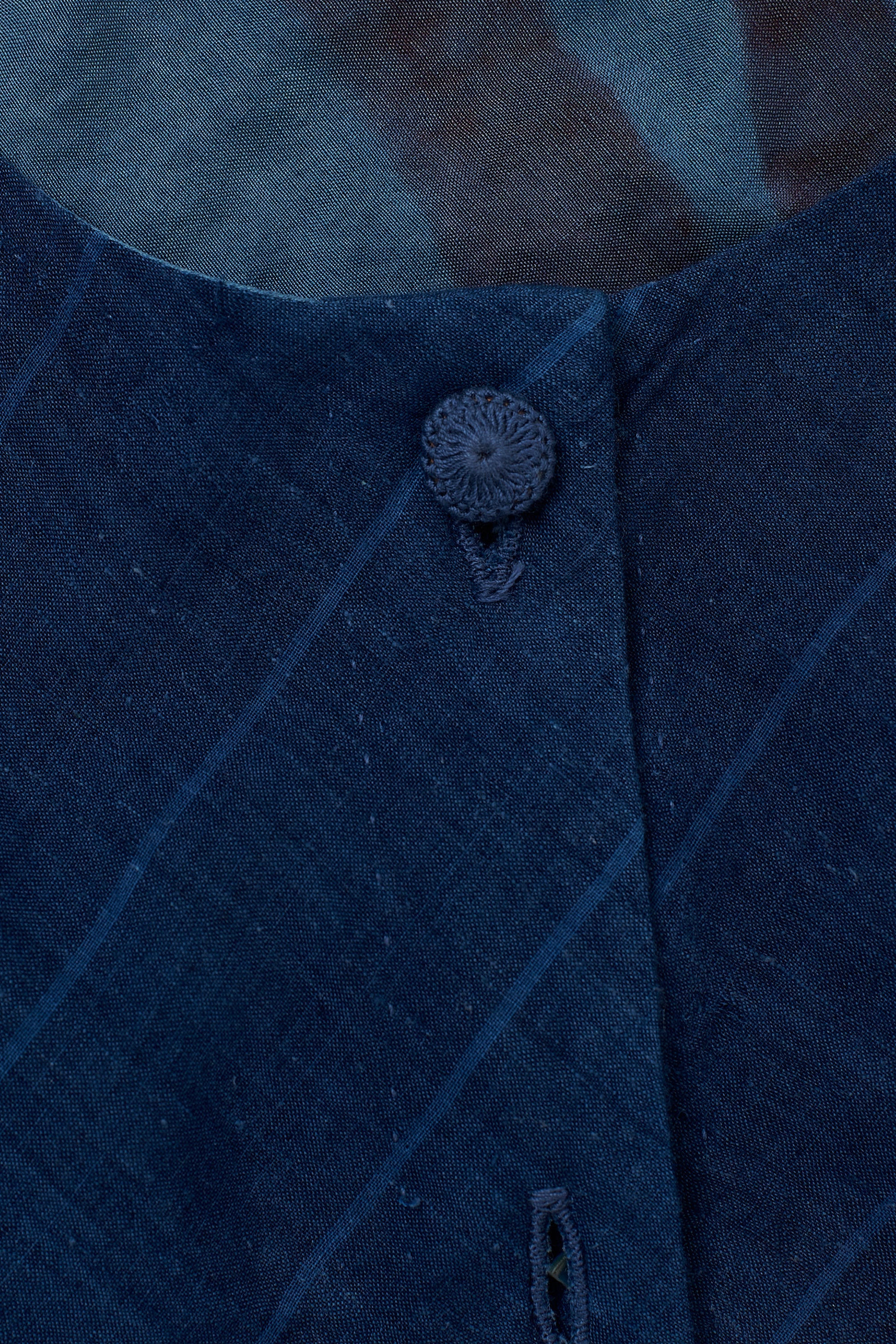 MEDIUM INDIGO COTTON SILK WOMEN DRESS