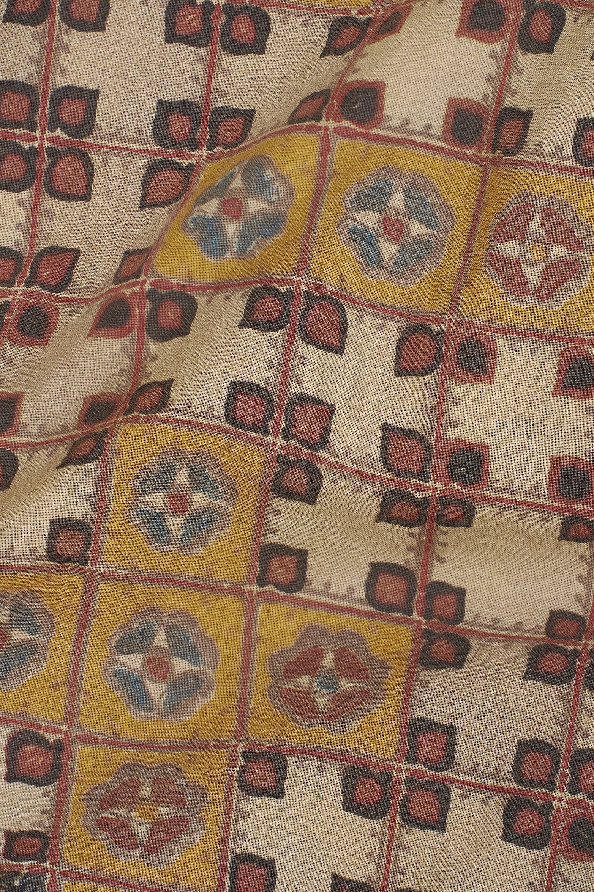 CHETTINAD INSPIRED MULTI-COLOUR SCREEN PRINTED STATEMENT KAFTAN