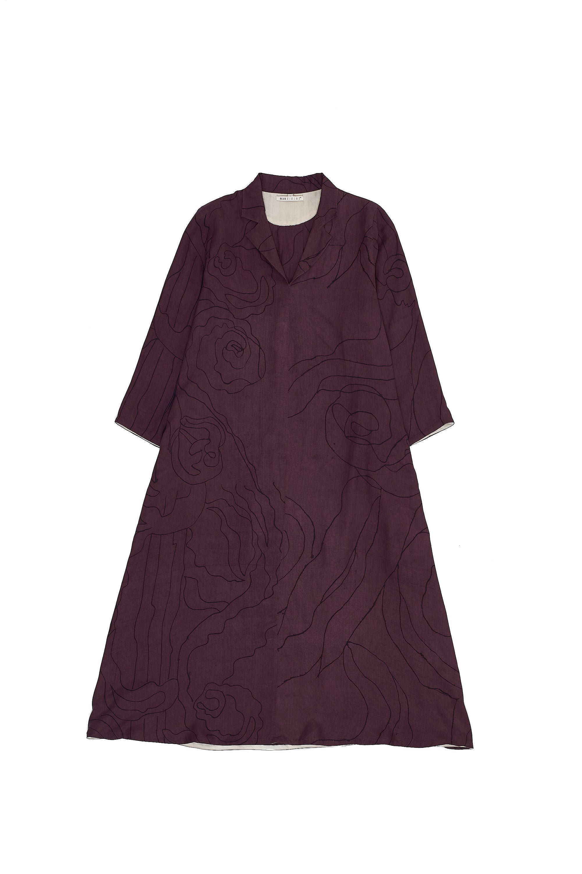 JAMUN HAND PAINTED SILK WOMEN DRESS