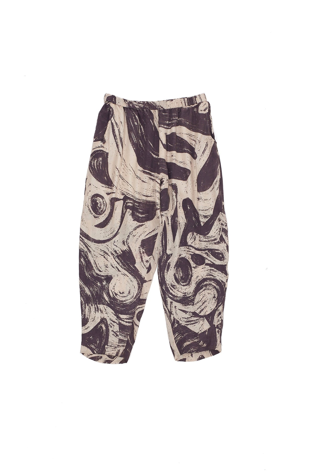 CRAFTED SILK SCREEN PRINTED TAPERED TROUSERS