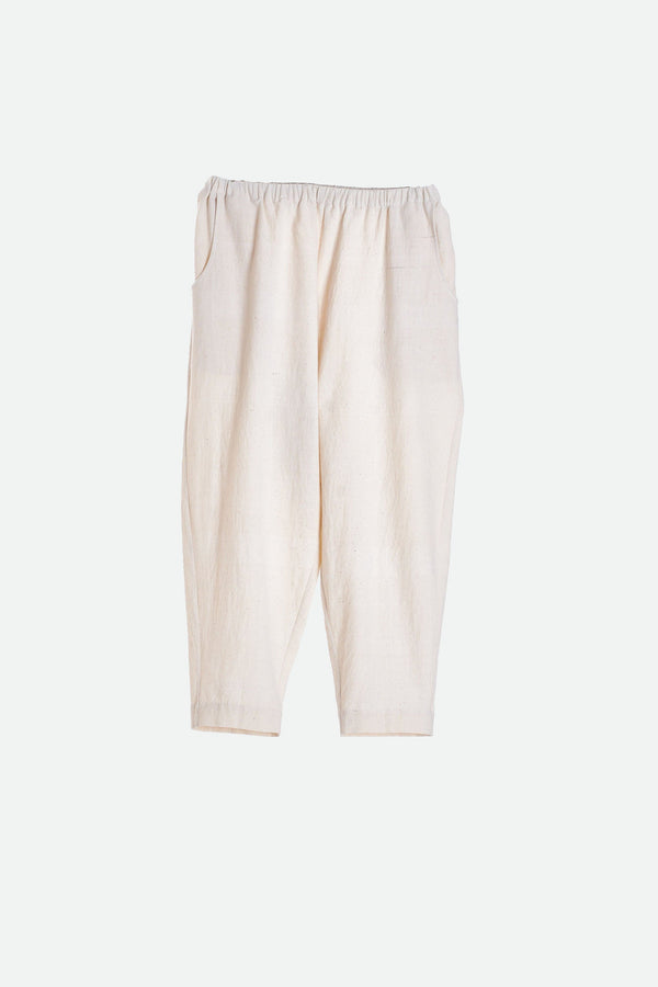 UNBLEACHED ELASTIC PANTS ORGANIC COTTON