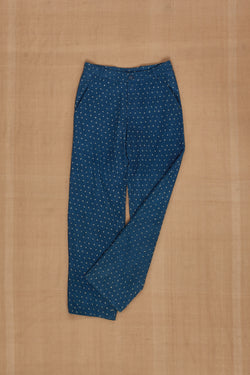 Indigo All Over Bandhani Statement Cotton Trousers