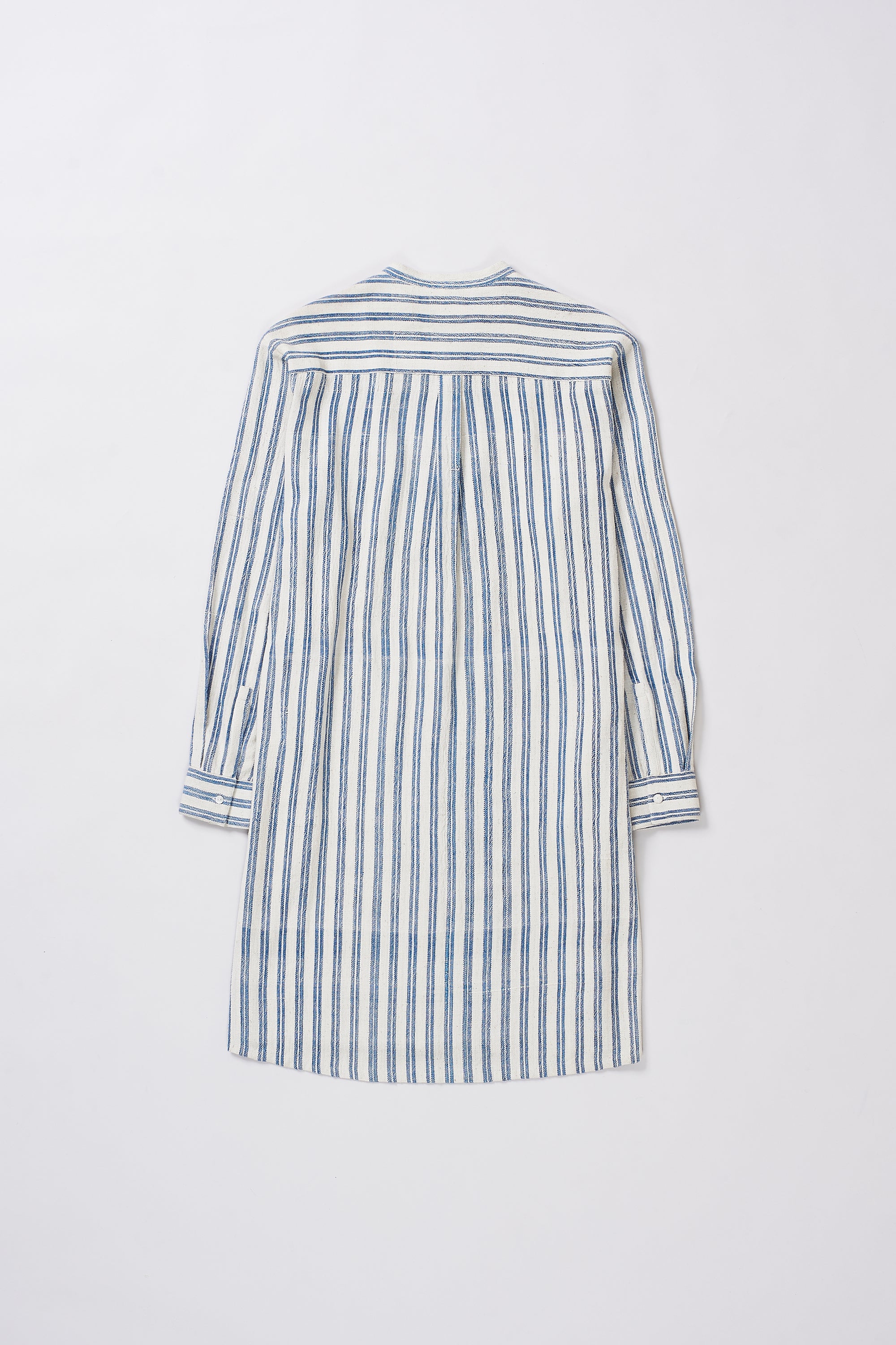 MEDIUM INDIGO DYED STRIPED LONG SHIRT