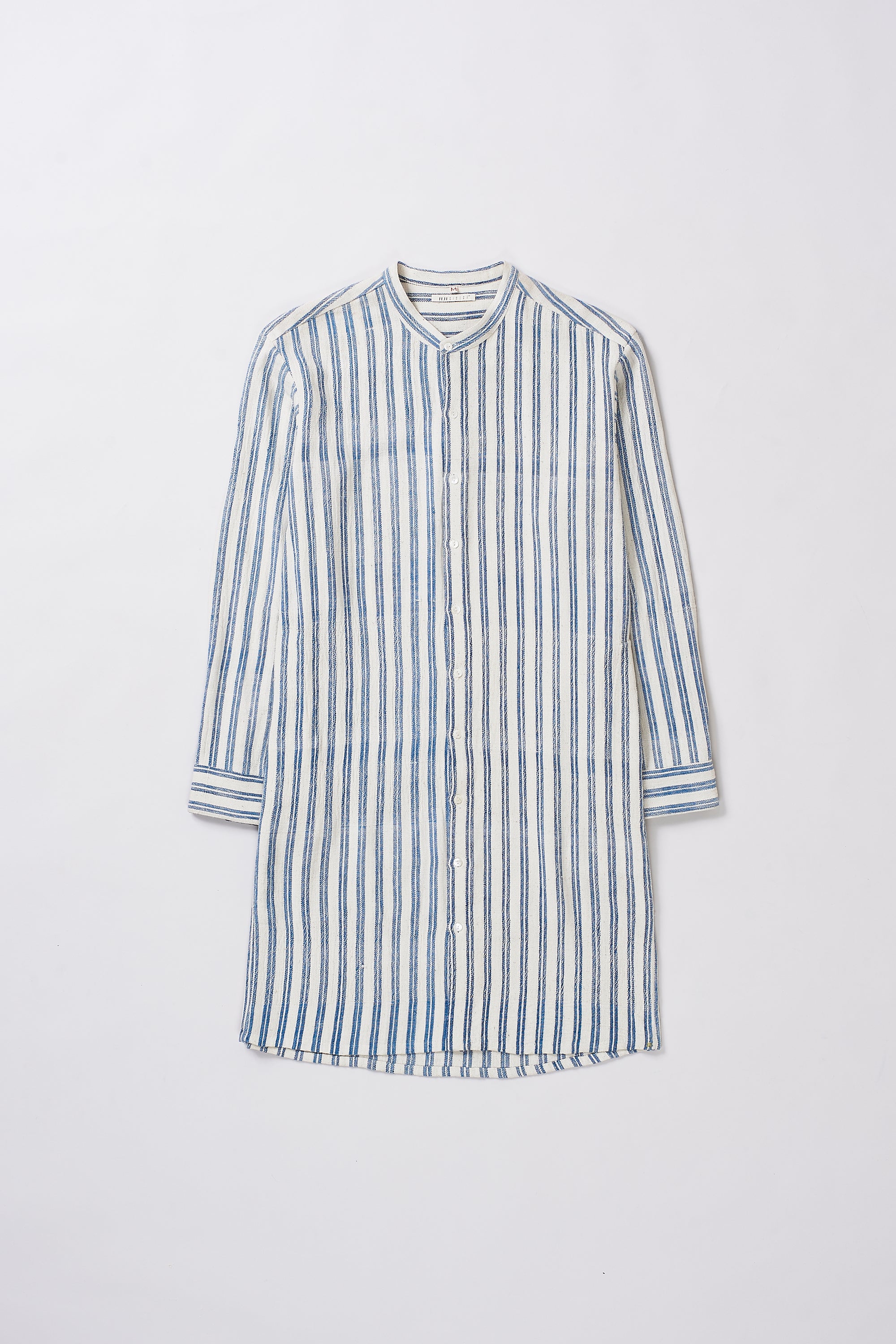 MEDIUM INDIGO DYED STRIPED LONG SHIRT