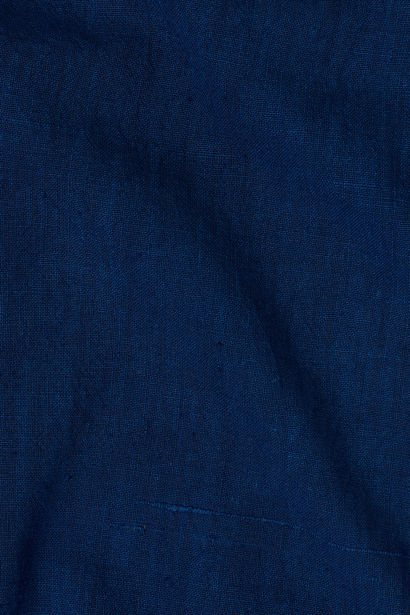 INDIGO DYED FINE COTTON RELAXED FIT SHIRT