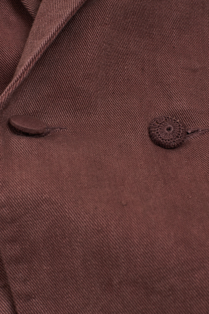 BURNT UMBER CLASSIC DOUBLE BREAST HANDSPUN DENIM JACKET