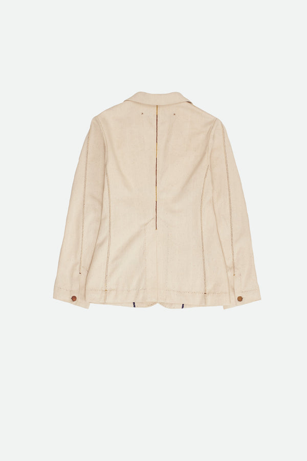 UNISEX 100% HANDMADE OFF-WHITE UNDYED CLASSIC JACKET