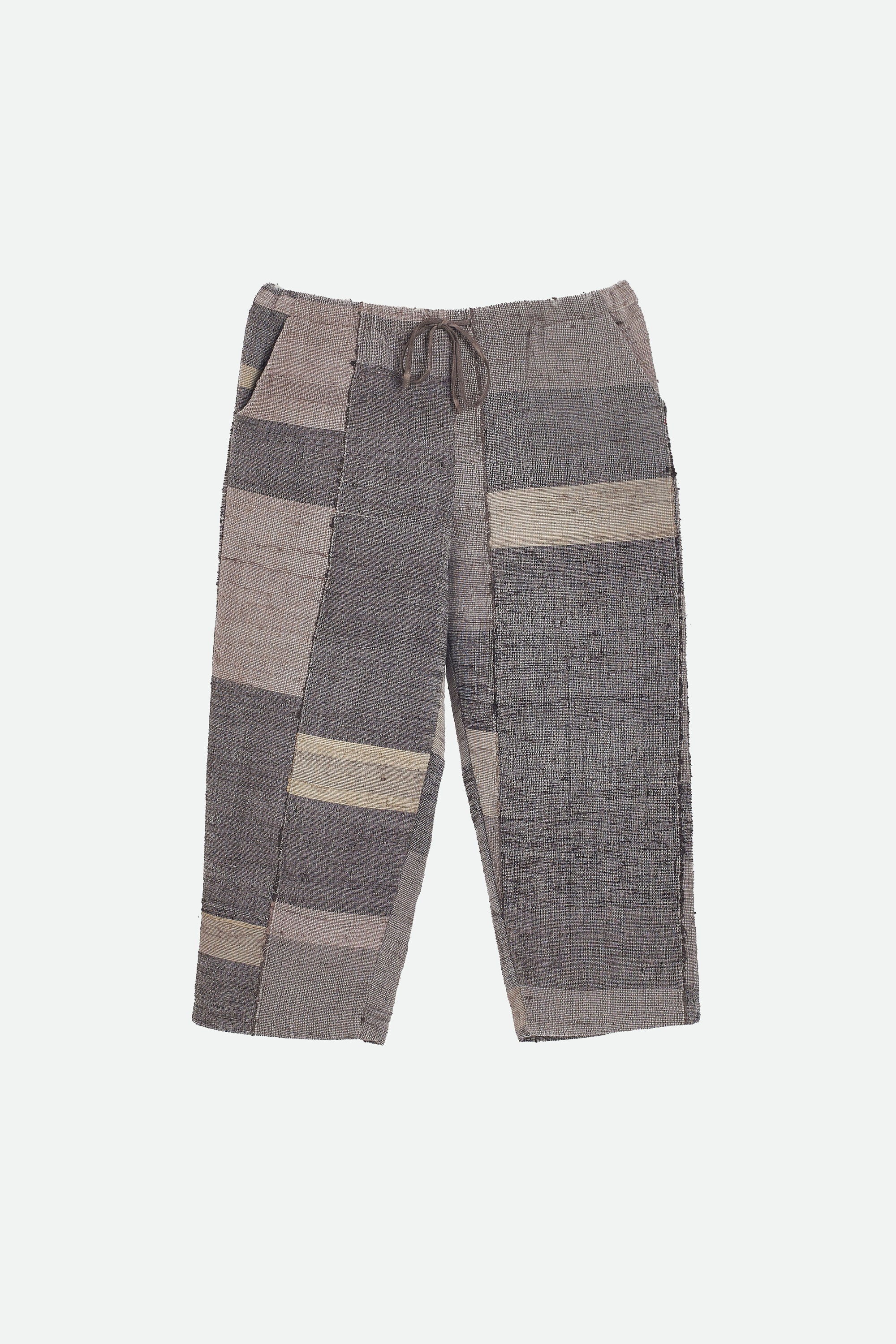 PATCHWORKED UNISEX COTTON SILK MADE PANTS