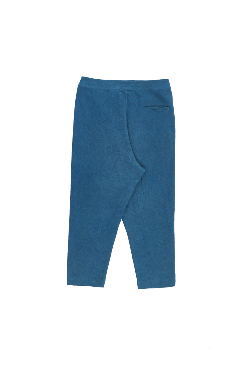 TURQUOISE ORGANIC COTTON RELAXED DRAW STRING PANTS