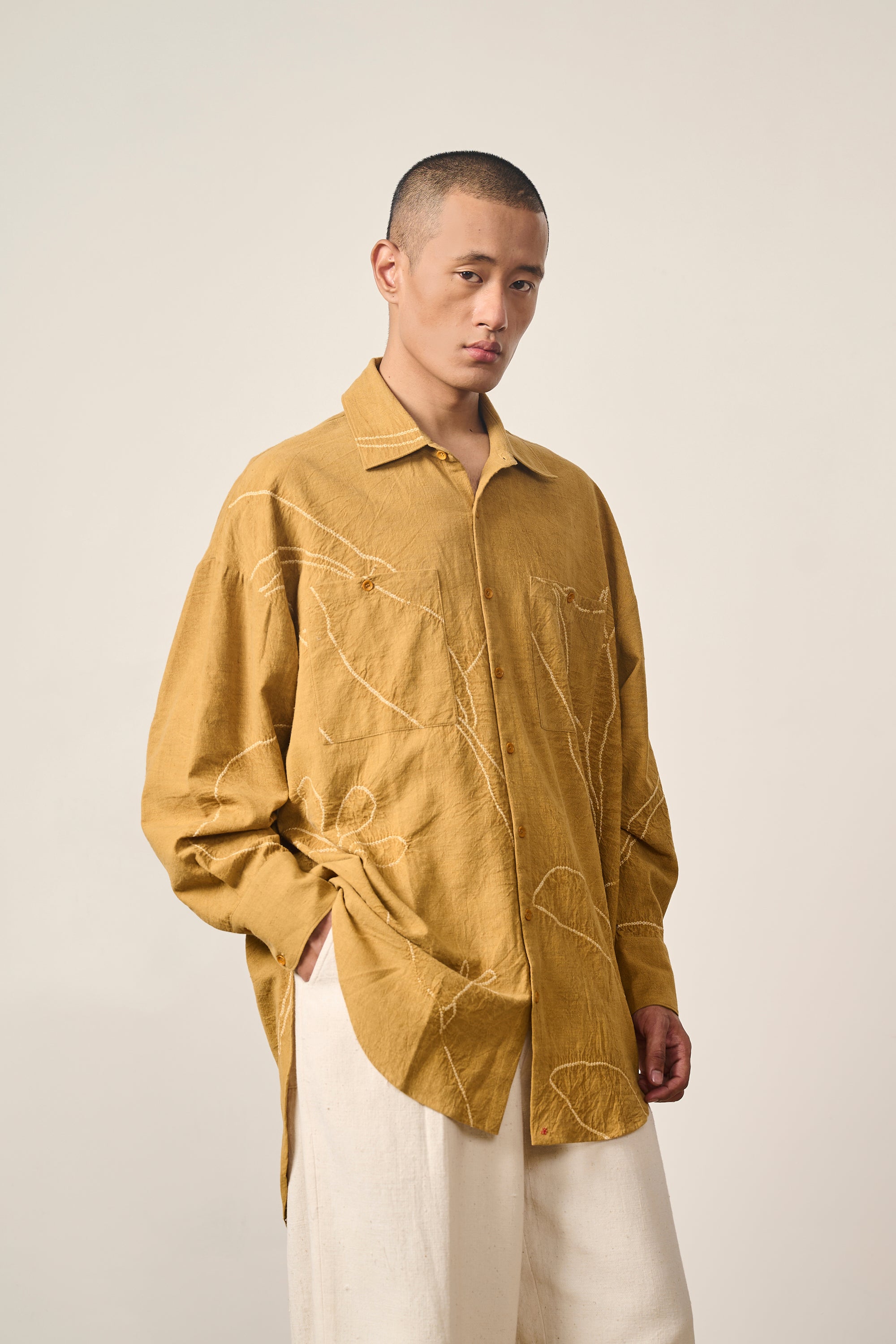 Theory off the shoulder striped button down Oversized shirt