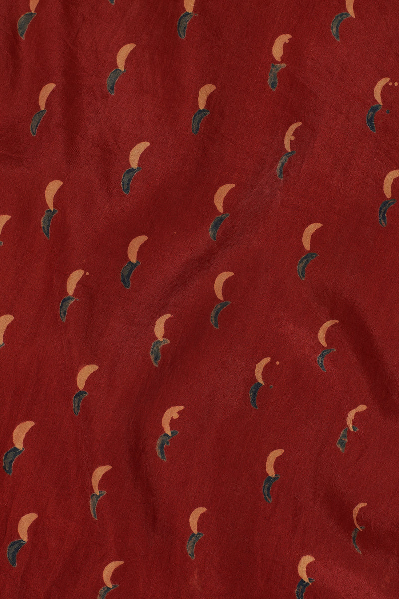 RED BLOCK PRINTED STATEMENT DRAPE DRESS