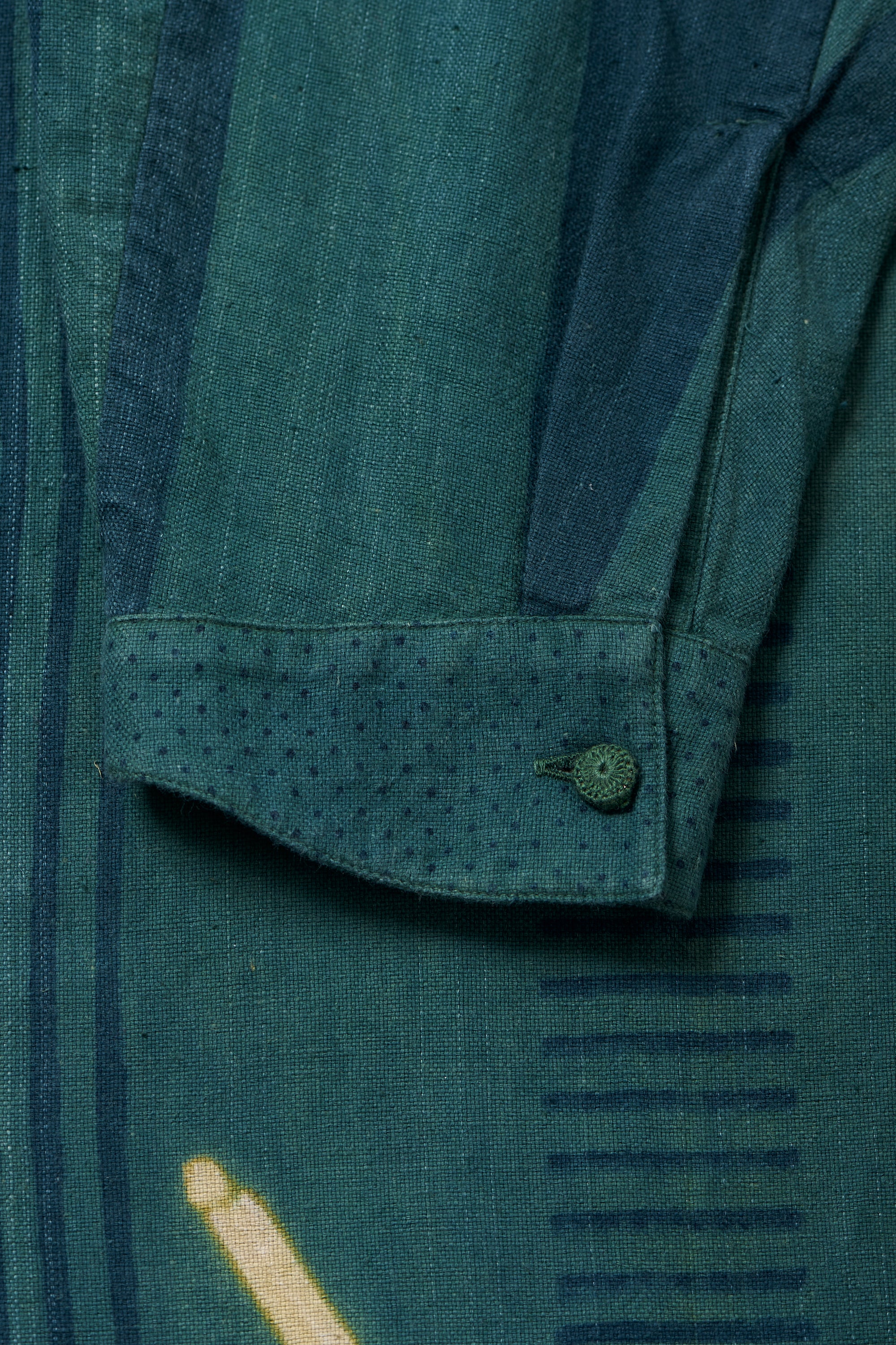 BOTTLE GREEN SHIBORI SHIRT