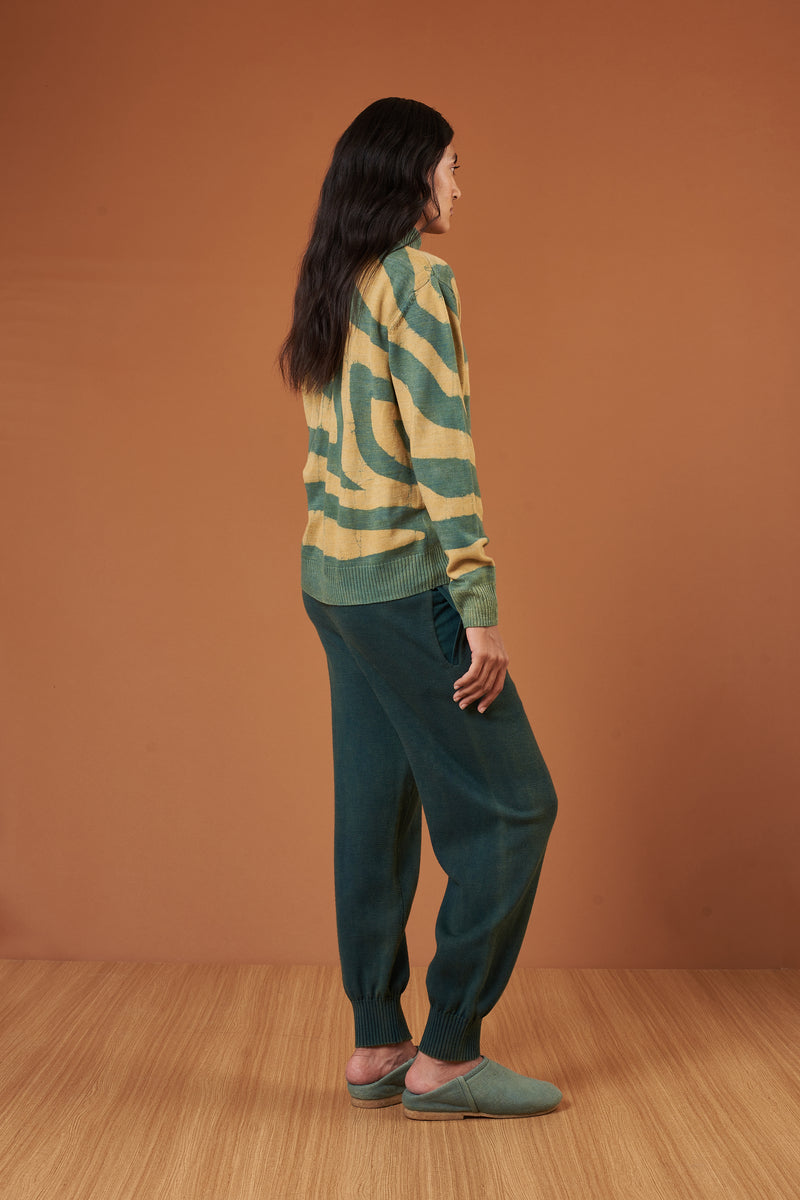 PASHMINA AND MERINO WOOL BLENDED HANDPAINTED SWEATER