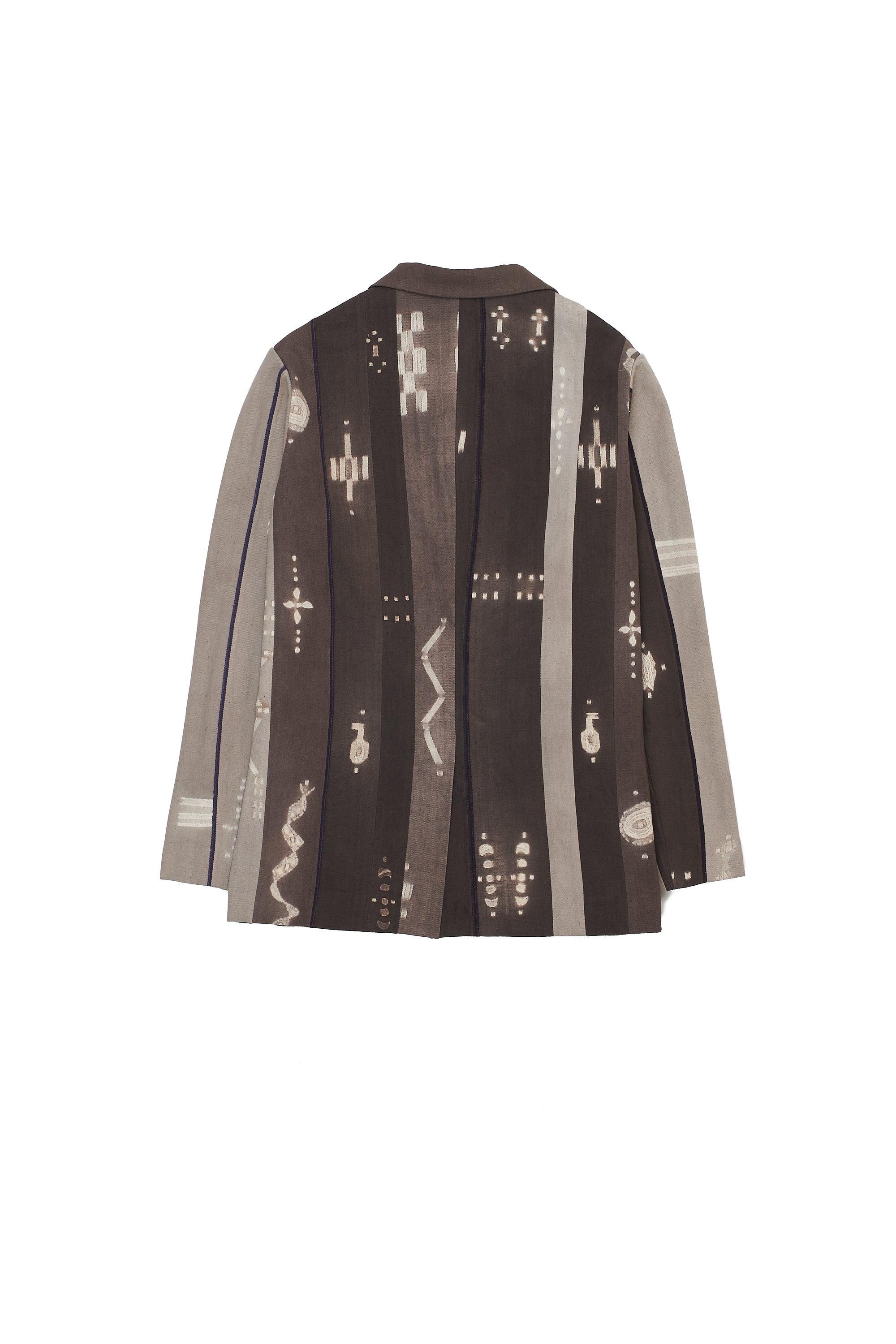 CHARCOAL PANELLED SHIBORI HANDSPUN SELVEDGE DENIM JACKET