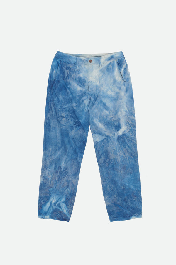 INDIGO-WASHED DEOXIDISED ENGINEERED SELVEDGE DENIM  TROUSERS