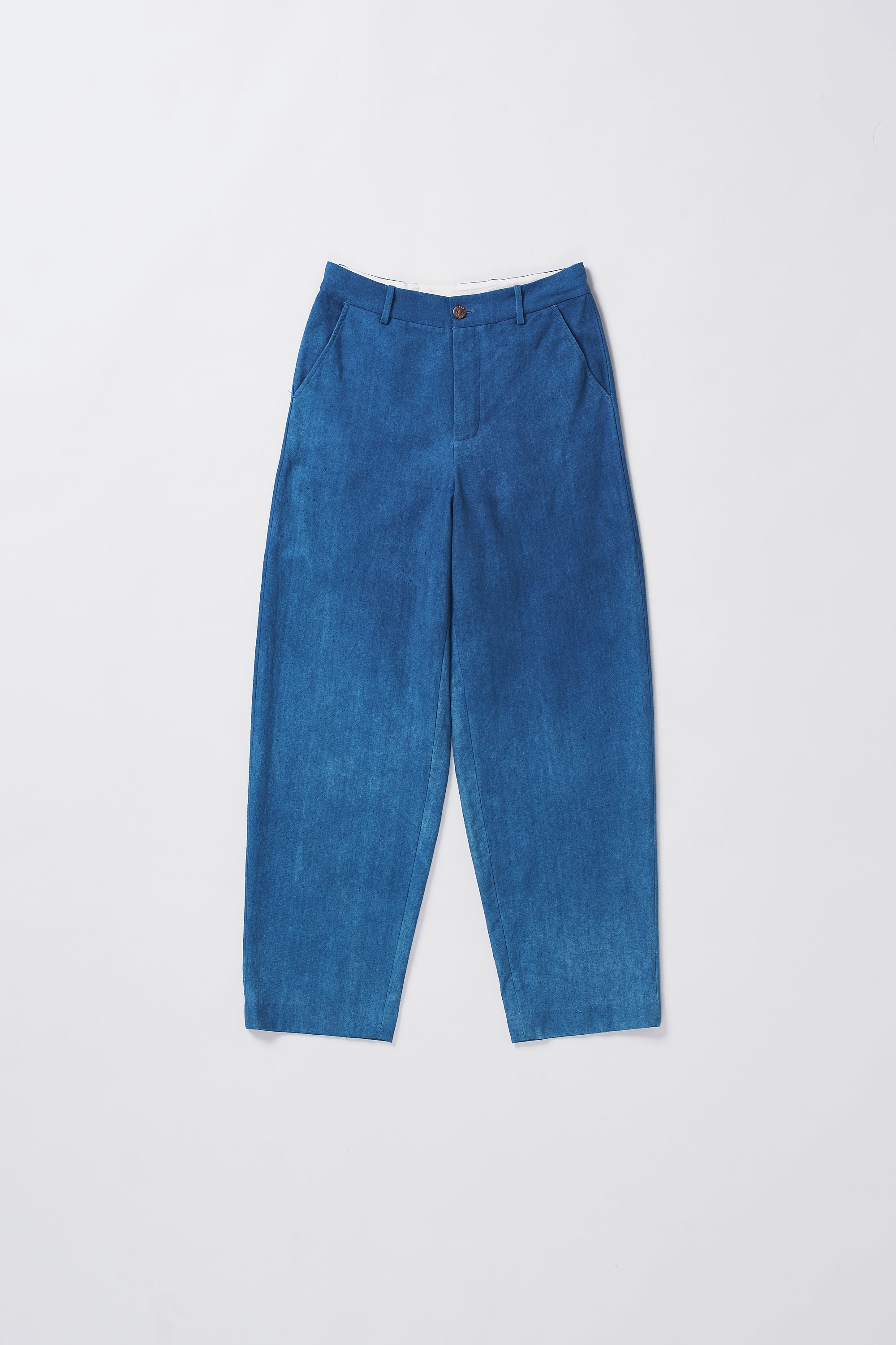 MEDIUM INDIGO TAPERED COTTON TROUSER