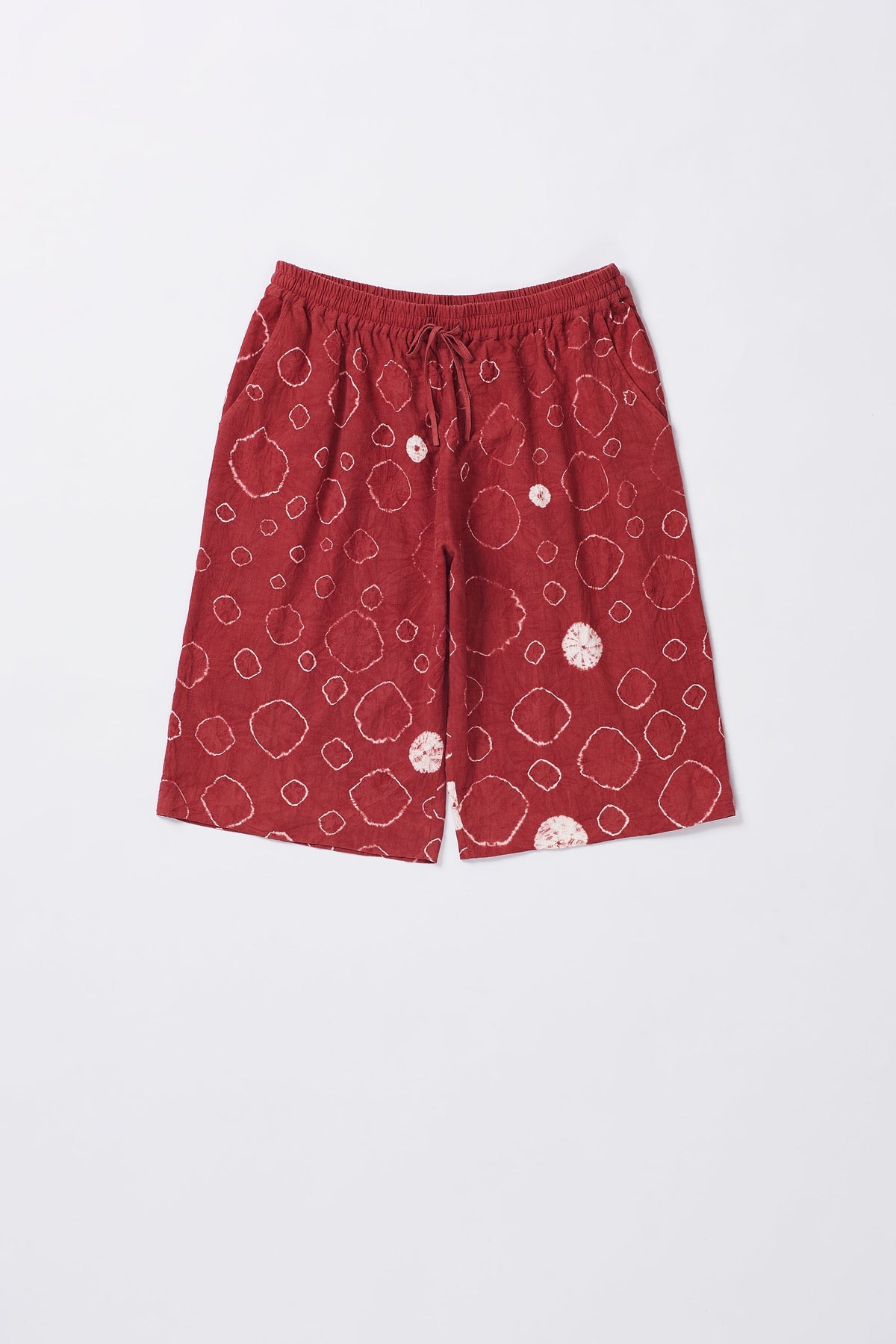 Relaxed Cotton Shorts With Over All Shibori