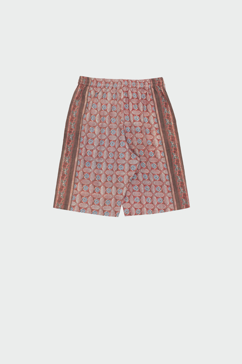 BRICK RED SCREEN PRINT SHORTS