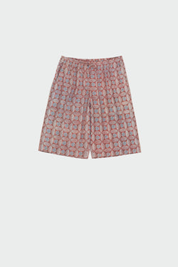 BRICK RED SCREEN PRINT SHORTS