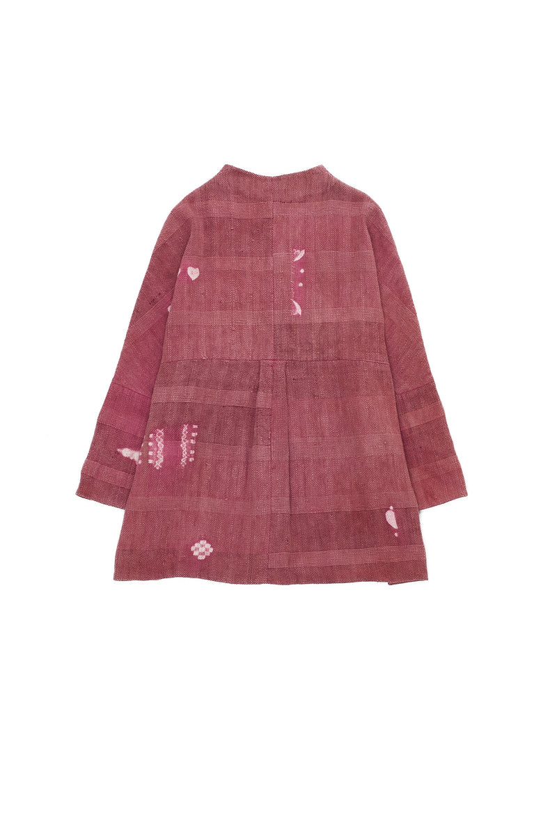 CHALK PINK SHIBORI FINE COTTON OVERSIZED JACKET