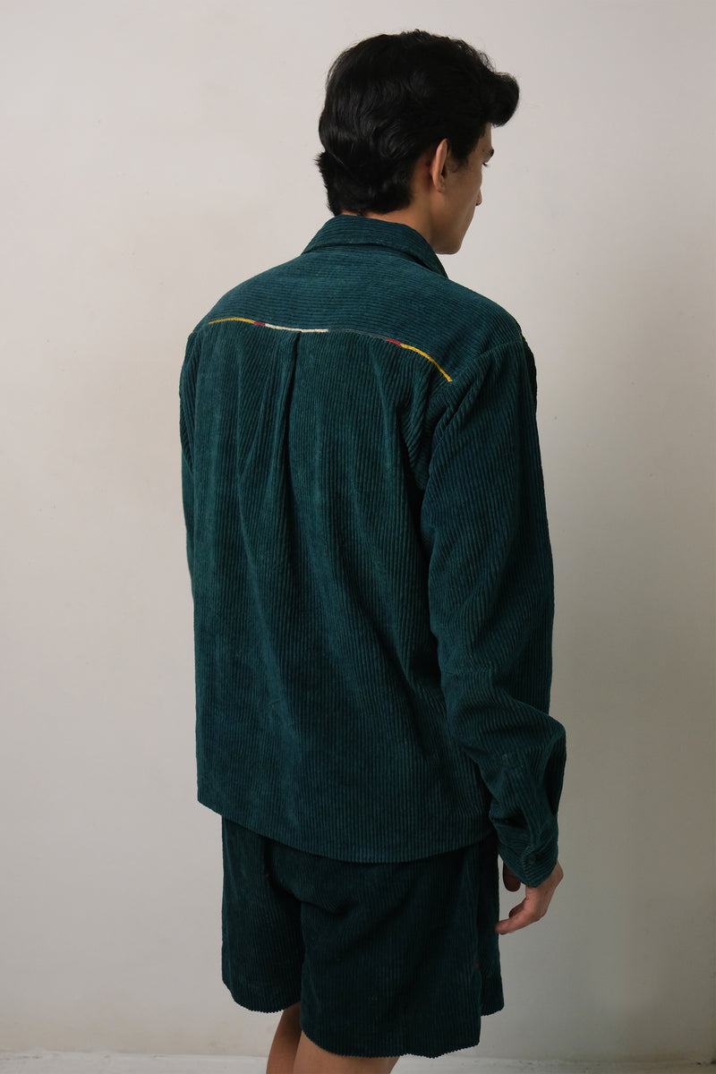 BOTTLE GREEN CORDUROY SHIRT